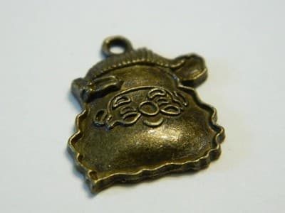 23MM Santa Claus Christmas Bronze Brass Charm Pendants - Bronze Santa Claus - Thumbnail 3