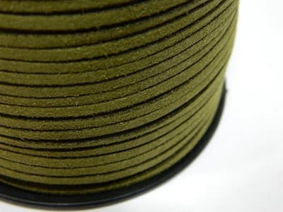 2.7MM Olive Drab Green Faux Suede Lace Cord Jewelry Making Stringing Material - Image 1