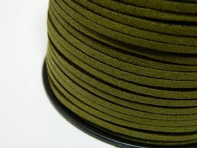 2.7MM Olive Drab Green Faux Suede Lace Cord Jewelry Making Stringing Material - Thumbnail 3