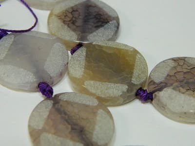 24~25MM Natural Ametrine Faceted Frosted Flat Coin Gemstone Beads - Big - Thumbnail 3