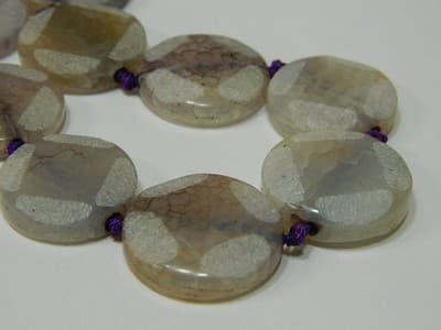 24~25MM Natural Ametrine Faceted Frosted Flat Coin Gemstone Beads - Big - Thumbnail 4