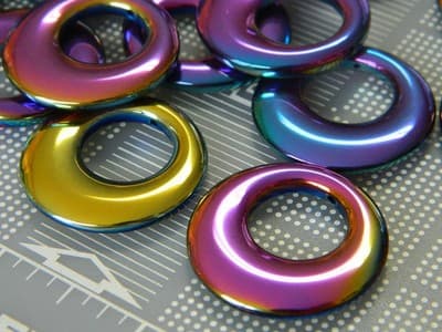 29MM Grade A Synthetic Electroplated Hematite Donut Focal Beads - Plated - Thumbnail 5