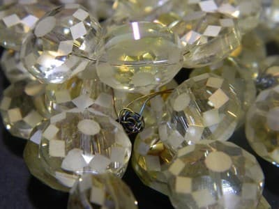 14MM Champagne Transparent Starburst Pattern Rainbow Plated Faceted Flat Round - Thumbnail 4