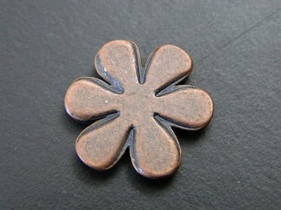 20MM Round Red Copper Alloy Flower Cabochon - Metal Cabochon Floral Flower Flat - Thumbnail 6
