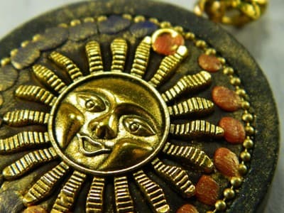 44MM Handmade Indonesia Round Sandalwood Decorative Wooden Amulet - Large Bali - Image 1