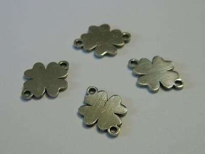 15.5mm 304 Stainless Steel Four Leaf Clover Links Connectors - Necklace Link - - Image 1