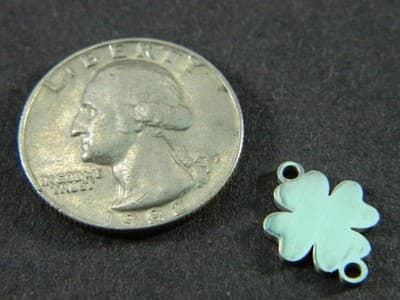 15.5mm 304 Stainless Steel Four Leaf Clover Links Connectors - Necklace Link - - Thumbnail 6