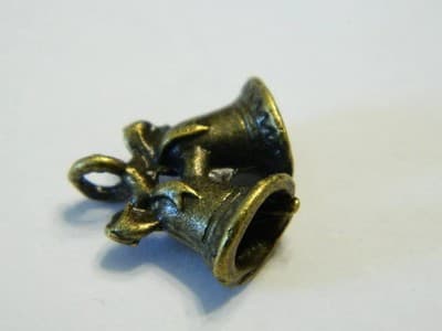 15MM Christmas Bells Bronze Brass Charm Pendants - Bronze Toned Christmas Door - Thumbnail 3