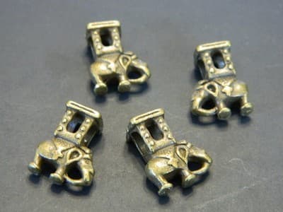 19MM BIG HOLE Antiqued Bronze Pewter Elephant Beads - Bronze Elephant Pewter - Image 1
