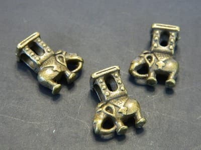 19MM BIG HOLE Antiqued Bronze Pewter Elephant Beads - Bronze Elephant Pewter - Thumbnail 2