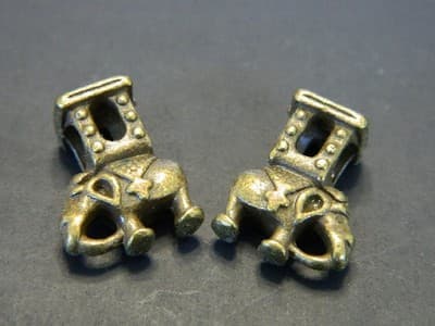 19MM BIG HOLE Antiqued Bronze Pewter Elephant Beads - Bronze Elephant Pewter - Thumbnail 4