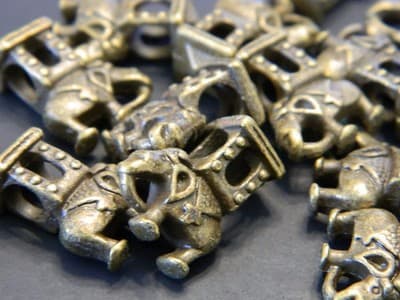 19MM BIG HOLE Antiqued Bronze Pewter Elephant Beads - Bronze Elephant Pewter - Thumbnail 7