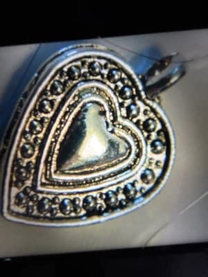 20mm Tibetan silver pewter heart pendant charm-silver heart tab pendant charm - Image 1