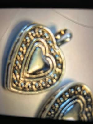 20mm Tibetan silver pewter heart pendant charm-silver heart tab pendant charm - Thumbnail 2