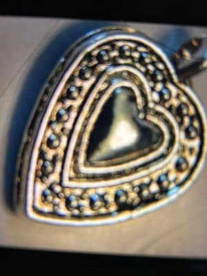 20mm Tibetan silver pewter heart pendant charm-silver heart tab pendant charm - Thumbnail 3