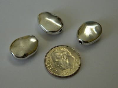 15MM Oval Tibetan Silver Metal Alloy Bead Spacers - 29 Antiqued Silver Beads Per - Thumbnail 14