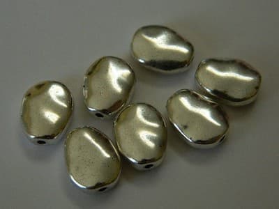 15MM Oval Tibetan Silver Metal Alloy Bead Spacers - 29 Antiqued Silver Beads Per - Thumbnail 11