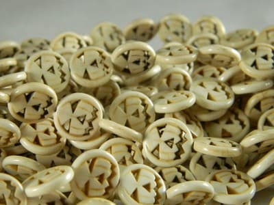 15MM White Howlite Jack O Lantern Pumpkin Beads - Halloween Jewelry Making Dark - Thumbnail 5