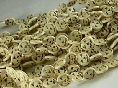 15MM White Howlite Jack O Lantern Pumpkin Beads - Halloween Jewelry Making Dark - Thumbnail 4
