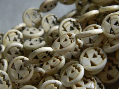 15MM White Howlite Jack O Lantern Pumpkin Beads - Halloween Jewelry Making Dark - Thumbnail 2