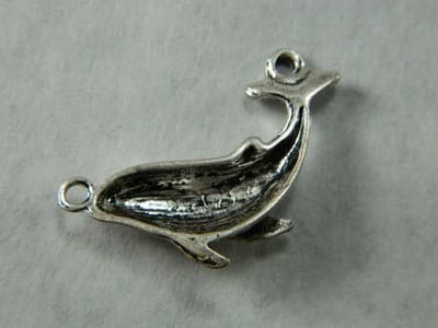 25MM Silver Whale Charm Pendants - Sea Life Ocean Beach Marine Life Whale - Thumbnail 6