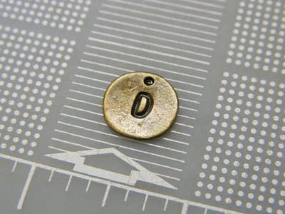 13MM Bronze Initial Letter "D" Alphabet Charm Pendants-Brass Alphabetical - Thumbnail 5
