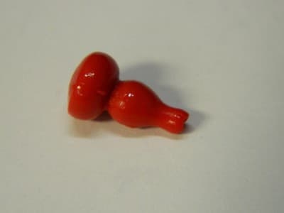 13MM Small Red Cinnabar Calabash Gourd Spacer Beads - Jewelers Cinnabar Tiny - Thumbnail 2