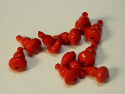 13MM Small Red Cinnabar Calabash Gourd Spacer Beads - Jewelers Cinnabar Tiny - Image 1