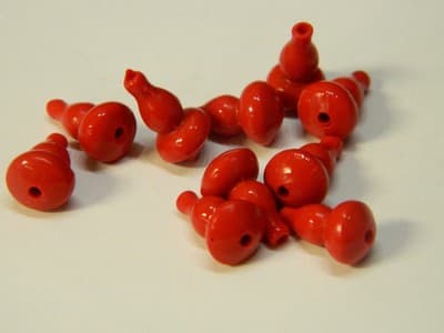 13MM Small Red Cinnabar Calabash Gourd Spacer Beads - Jewelers Cinnabar Tiny - Thumbnail 6