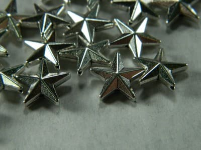 25) 12MM Silver Pewter Star Beads - Pewter Silver Spacer Beads - Metal Celestial - Thumbnail 3