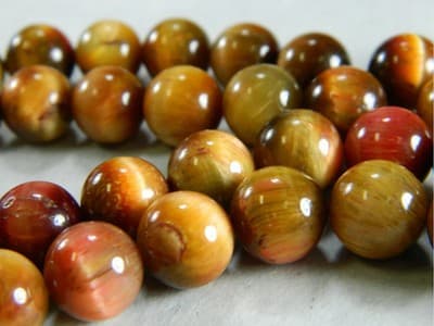 12MM Light Pink Round Tiger Eye Gemstone Beads- Natural Tigers Eye - Thumbnail 3