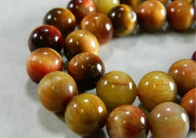 12MM Light Pink Round Tiger Eye Gemstone Beads- Natural Tigers Eye - Thumbnail 2