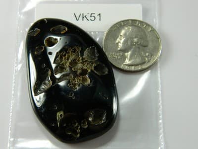 Light Orange/Black Agate Free Form Gemstone Pendant- Gemstone - Thumbnail 5