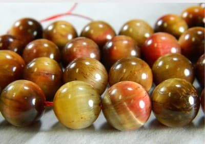 12MM Light Pink Round Tiger Eye Gemstone Beads- Natural Tigers Eye - Image 1