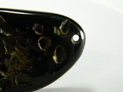 Light Orange/Black Agate Free Form Gemstone Pendant- Gemstone - Thumbnail 3