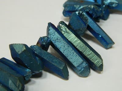 Dusky Slate Green Tusk Crystal Rock Quartz Beads - Small Quartz Crystal - Thumbnail 3