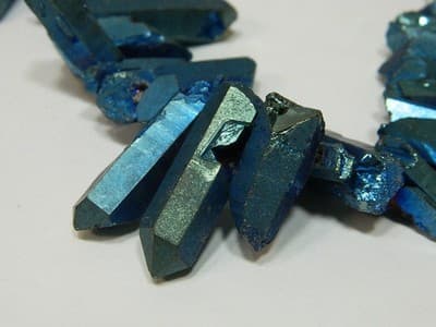 Dusky Slate Green Tusk Crystal Rock Quartz Beads - Small Quartz Crystal - Thumbnail 10