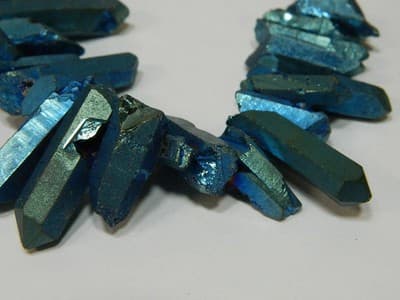 Dusky Slate Green Tusk Crystal Rock Quartz Beads - Small Quartz Crystal - Thumbnail 9