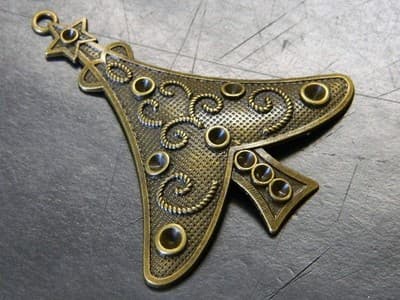 Bronze Christmas Tree Base Pendant Focal - Ready to Decorate Christmas Tree - Image 1