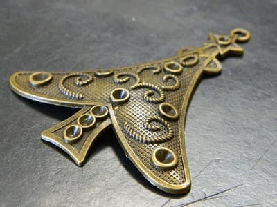 Bronze Christmas Tree Base Pendant Focal - Ready to Decorate Christmas Tree - Thumbnail 5