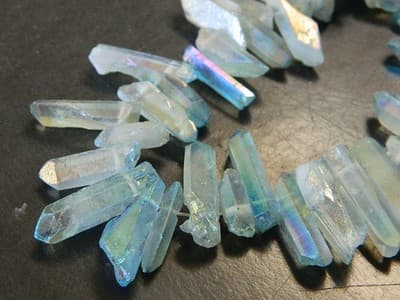Pale Turquoise AB Tusk Crystal Rock Quartz Beads - 2 Strands Per Order - Image 1