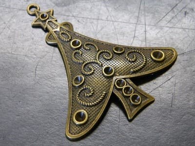 Bronze Christmas Tree Base Pendant Focal - Ready to Decorate Christmas Tree - Thumbnail 3