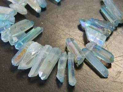 Pale Turquoise AB Tusk Crystal Rock Quartz Beads - 2 Strands Per Order - Thumbnail 4