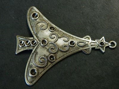 Silver Christmas Tree Base Pendant Focal - 3 Per Order - Thumbnail 3