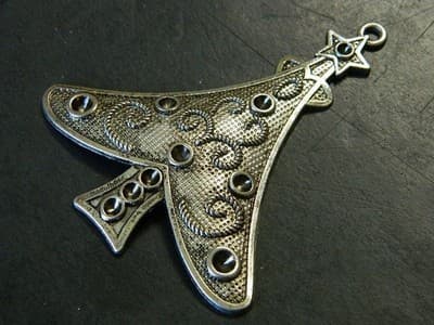 Silver Christmas Tree Base Pendant Focal - 3 Per Order - Thumbnail 4