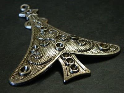 Silver Christmas Tree Base Pendant Focal - 3 Per Order - Thumbnail 2