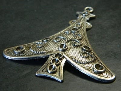 Silver Christmas Tree Base Pendant Focal - 3 Per Order - Thumbnail 7