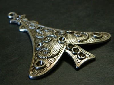 Silver Christmas Tree Base Pendant Focal - 3 Per Order - Thumbnail 5