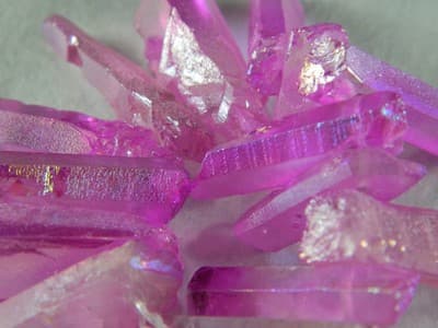 Hot Pink Electroplated Tusk Crystal Rock Quartz Beads - 2 Strands Per Order - Thumbnail 3