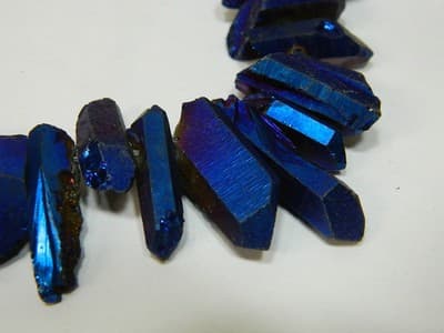 Dusky Dark Blue Tusk Crystal Rock Quartz Beads - 2 Strands Per Order - Image 1